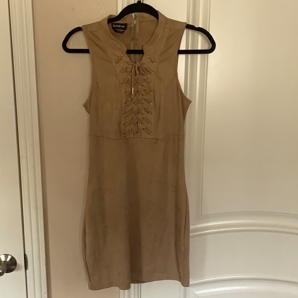 Lace up sued light dress